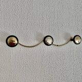Vintage 1960s gold coat rack with 3 hooks - 45 x 7 cm