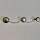 Vintage 1960s gold coat rack with 3 hooks - 45 x 7 cm