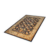 Tapis ziegler tissé à la main tapis de zone de laine bleu profond - 213x307cm