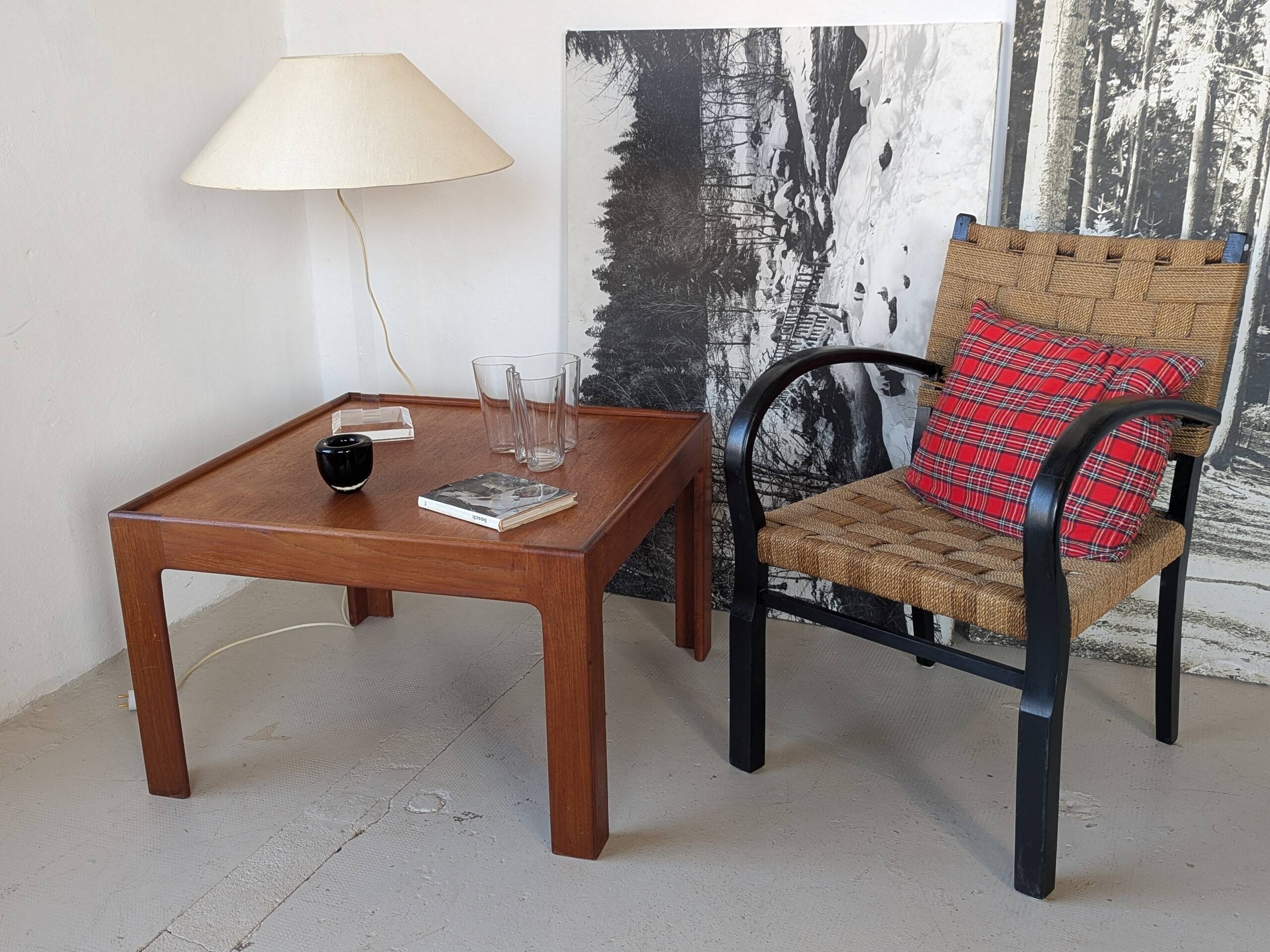 Square teak coffee table by Illum Wikkelso for N.Eilersen