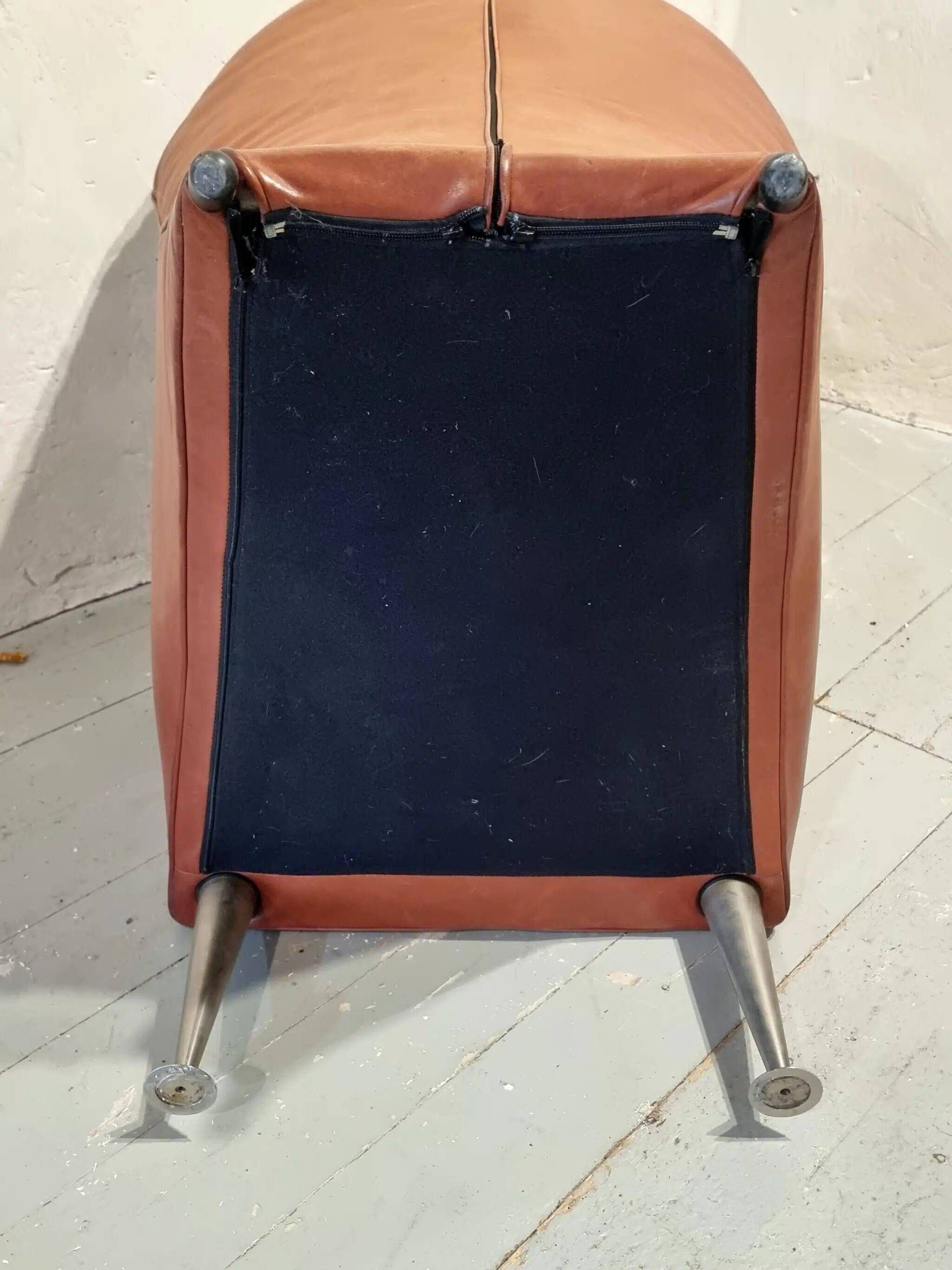 Vintage Dutch leather lounge chair, 1990s, Montis style