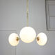 Mid-century brass and opaline glass chandelier
