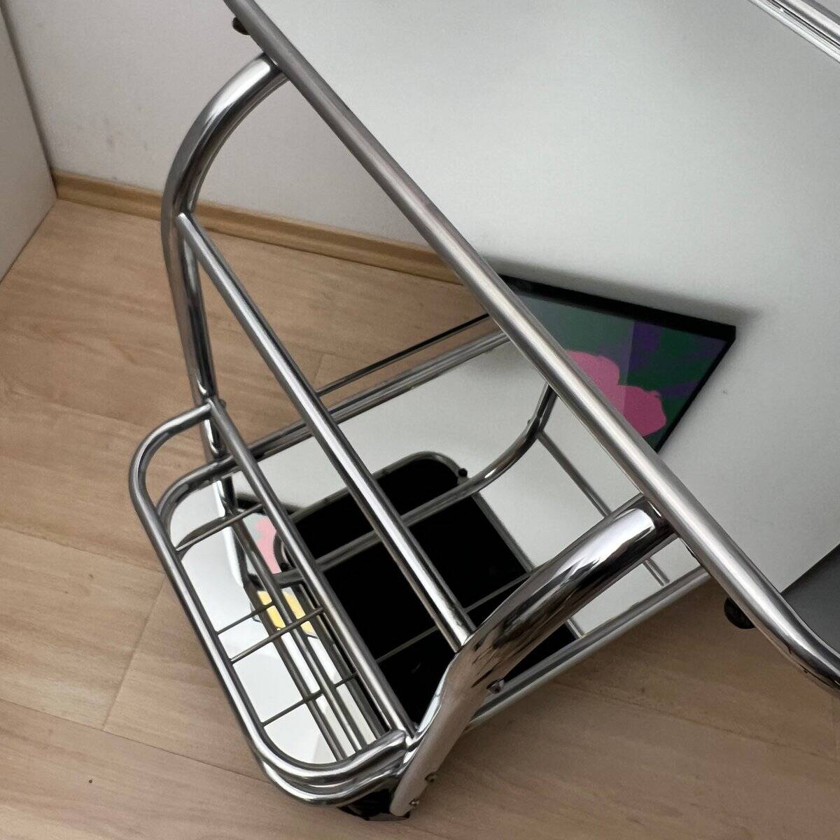 Art Deco Chromed Steel Bar Cart by Robert Mallet-Stevens, France, 1925