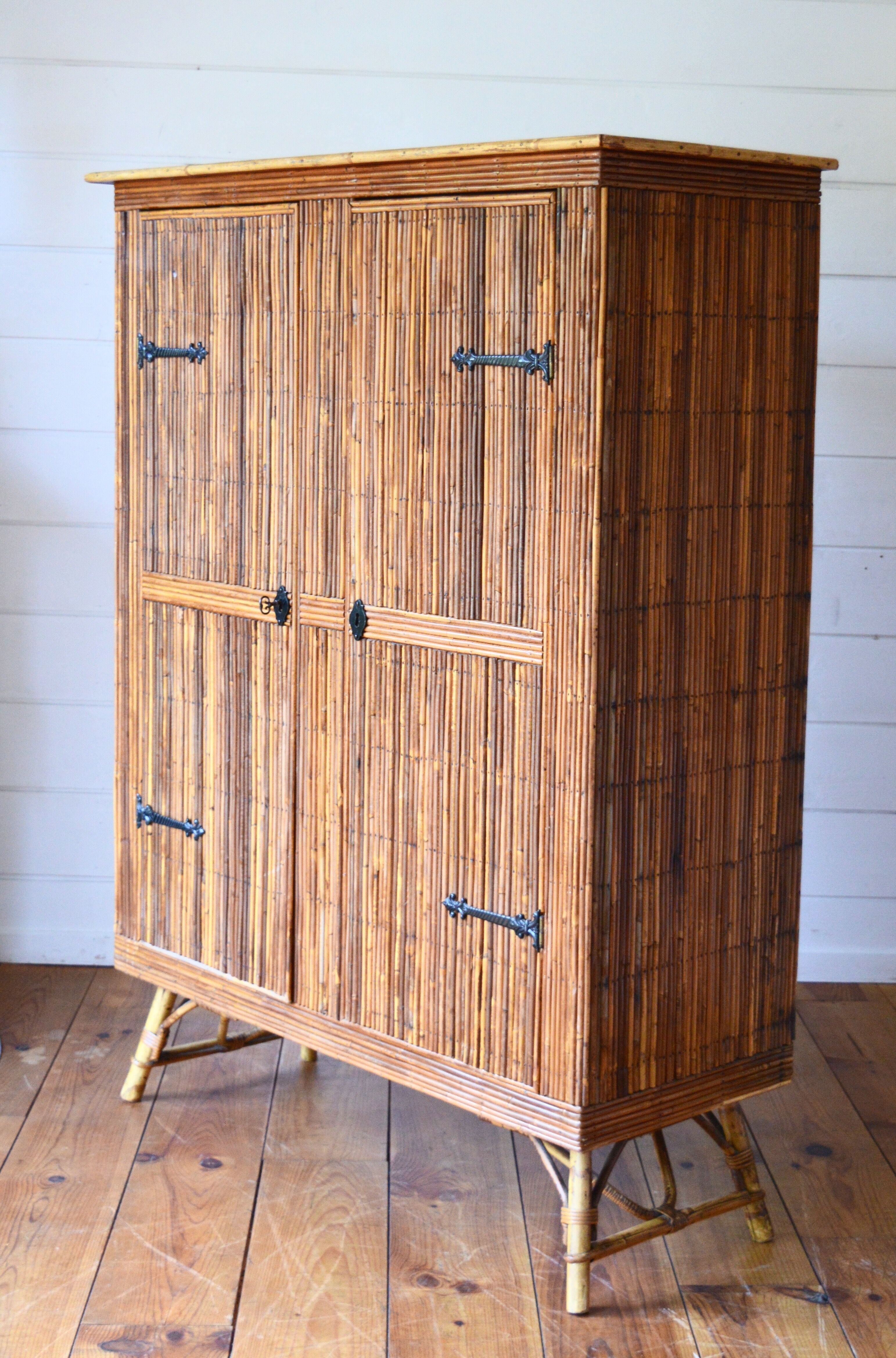 Rattan and bamboo wardrobe