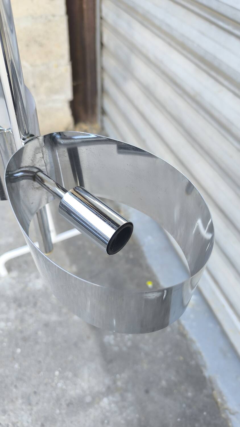 Space age chrome metal pendant light 1970
