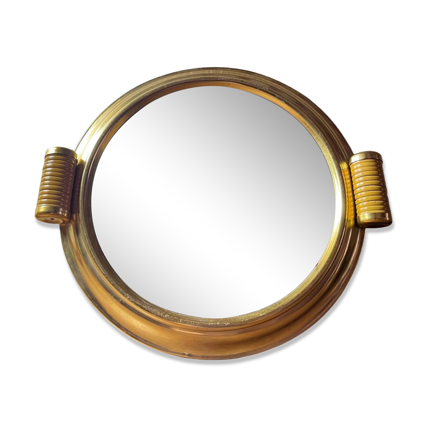 Plateau miroir laiton art déco