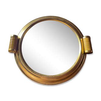 Art deco brass mirror tray