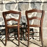 Paire de chaises cannage et bois tourné, circa 1920