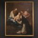 Peinture antique Adoration de Sainte Rose de Lima avec la Madone et l'Enfant