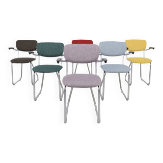 6x chaises de salle à manger industrielles hollandaises, années 1960
