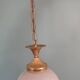 Serrated opaline ball chandelier in glass and brass