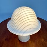 1970s Vintage Zebra Mushroom Glass Table Lamp by Peill & Putzler