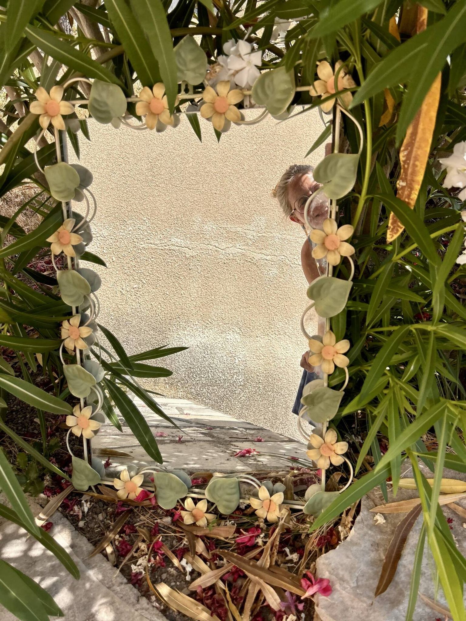 Miroir aux marguerites vintage