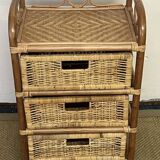 Commode en rotin vintage