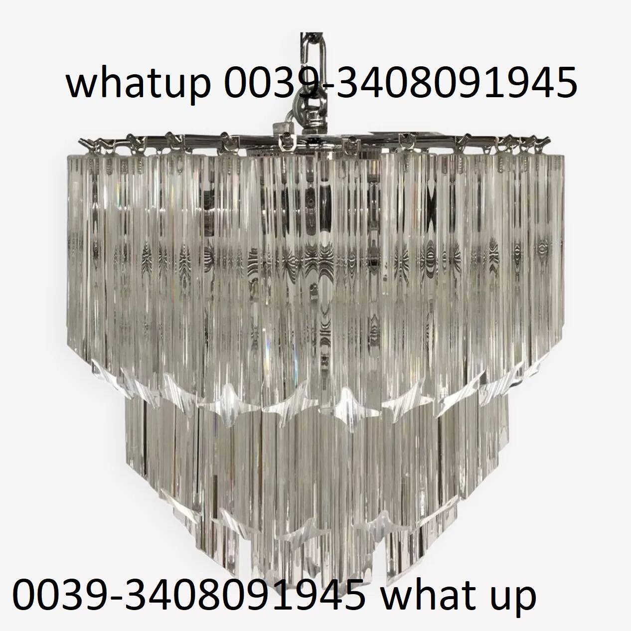 Transparent Murano glass quadriedro chandelier