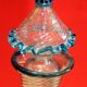 18th Century Italian Murano Clear Glass and Blue Trimmed Blown Glass Bottle