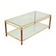 Coffee Table Italian Design Gold Plated Chrome Glass Orsenigo Hollywood Regency 120cm