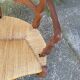Provencal double armchair with woven rush in walnut