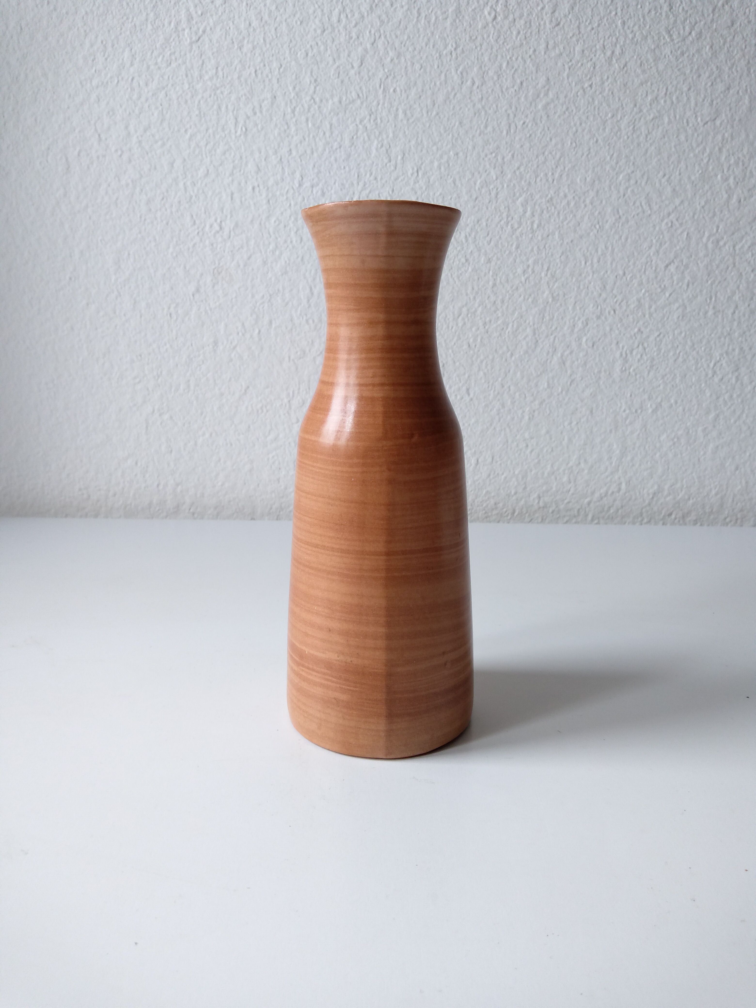 Handmade terracotta vase in terra cotta color