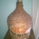 Transparent demijohn canister, in her 5L wicker