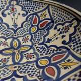Antique ceramic dish Morocco Safi signed 29 cm