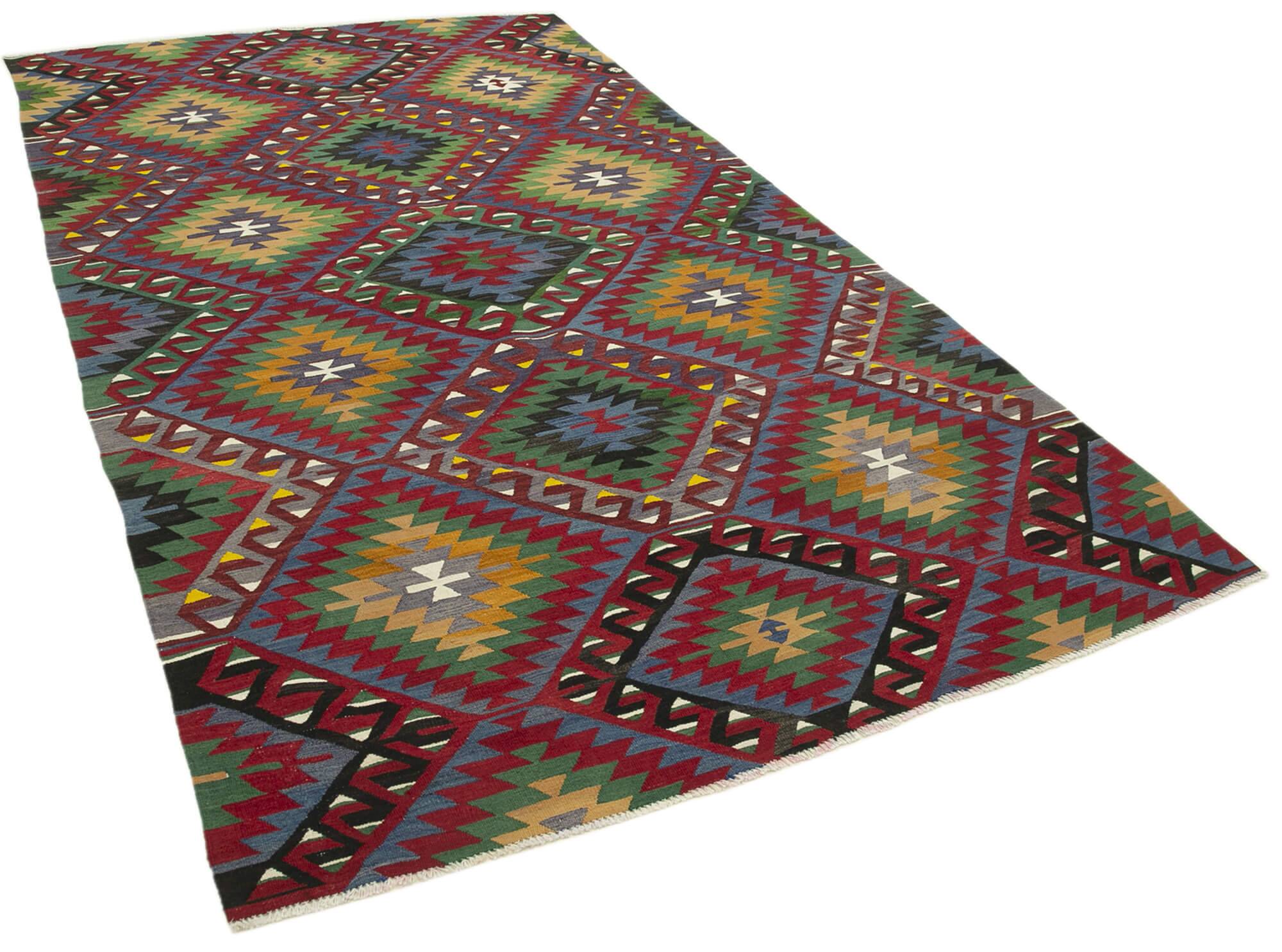 Turkish Handmade Vintage Anatolian Kilim 175 cm x 310 cm