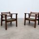 Set of two early French lounge chairs