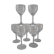 Set of 7 wine glasses engraved 50s