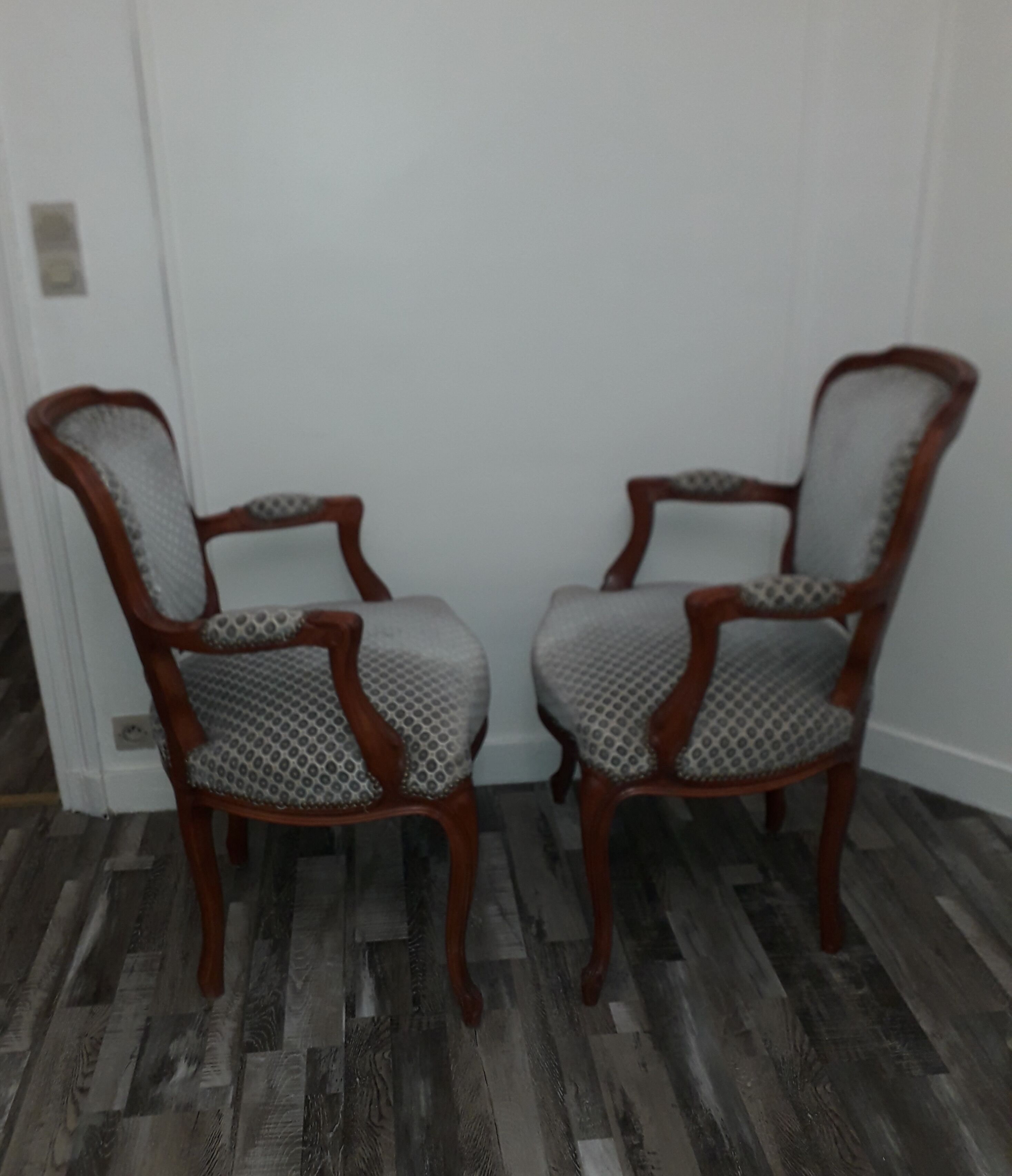 Louis XV-style armchair pair