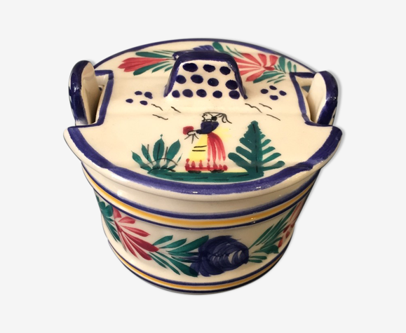 Saloir pot avec couvercle hb quimper decor bretonne