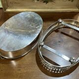 Silver-plated metal table planter from the 1930s