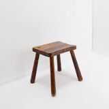 Brutalist solid wood side table