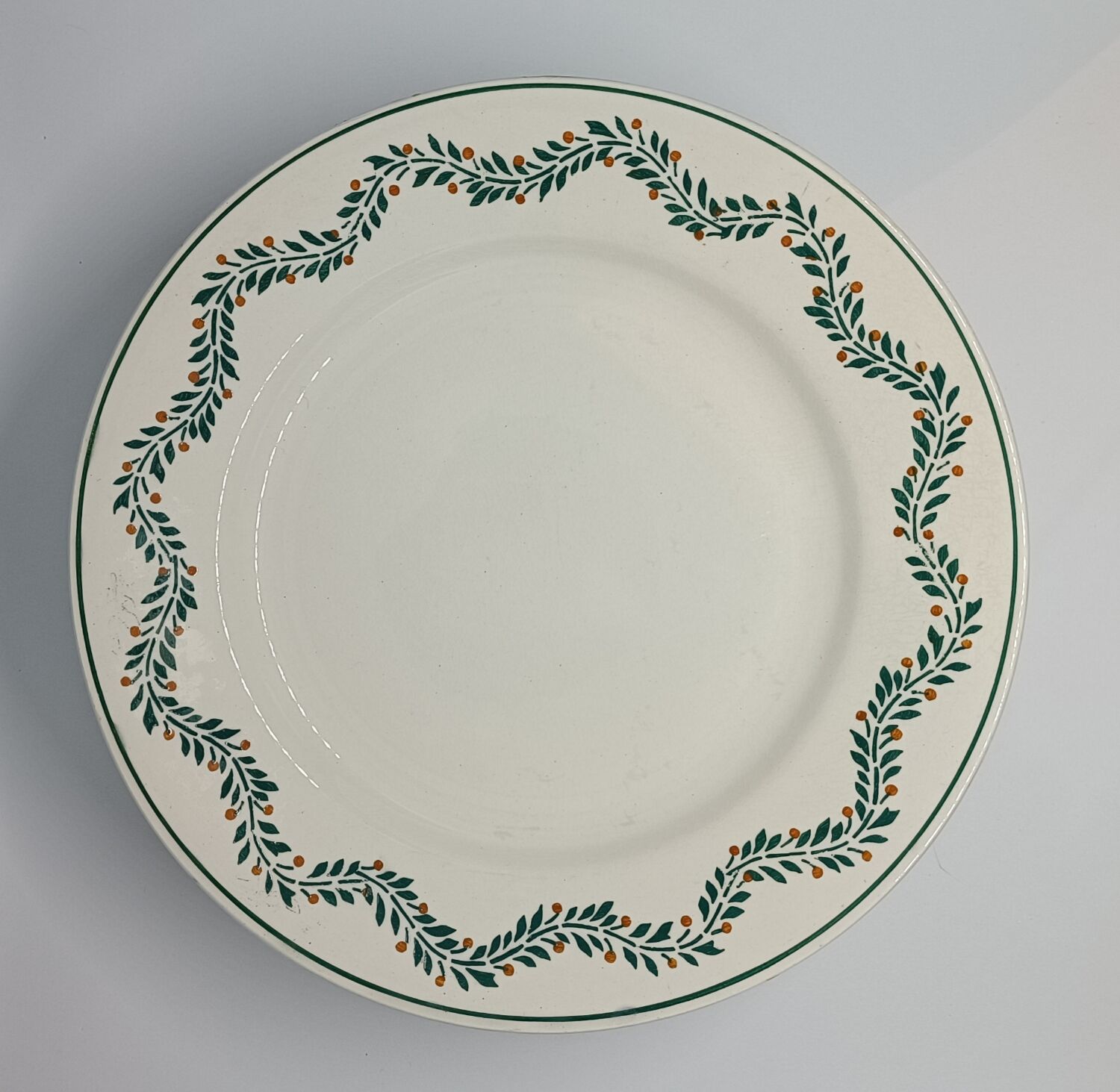 Set of five Longwy iron earth plates