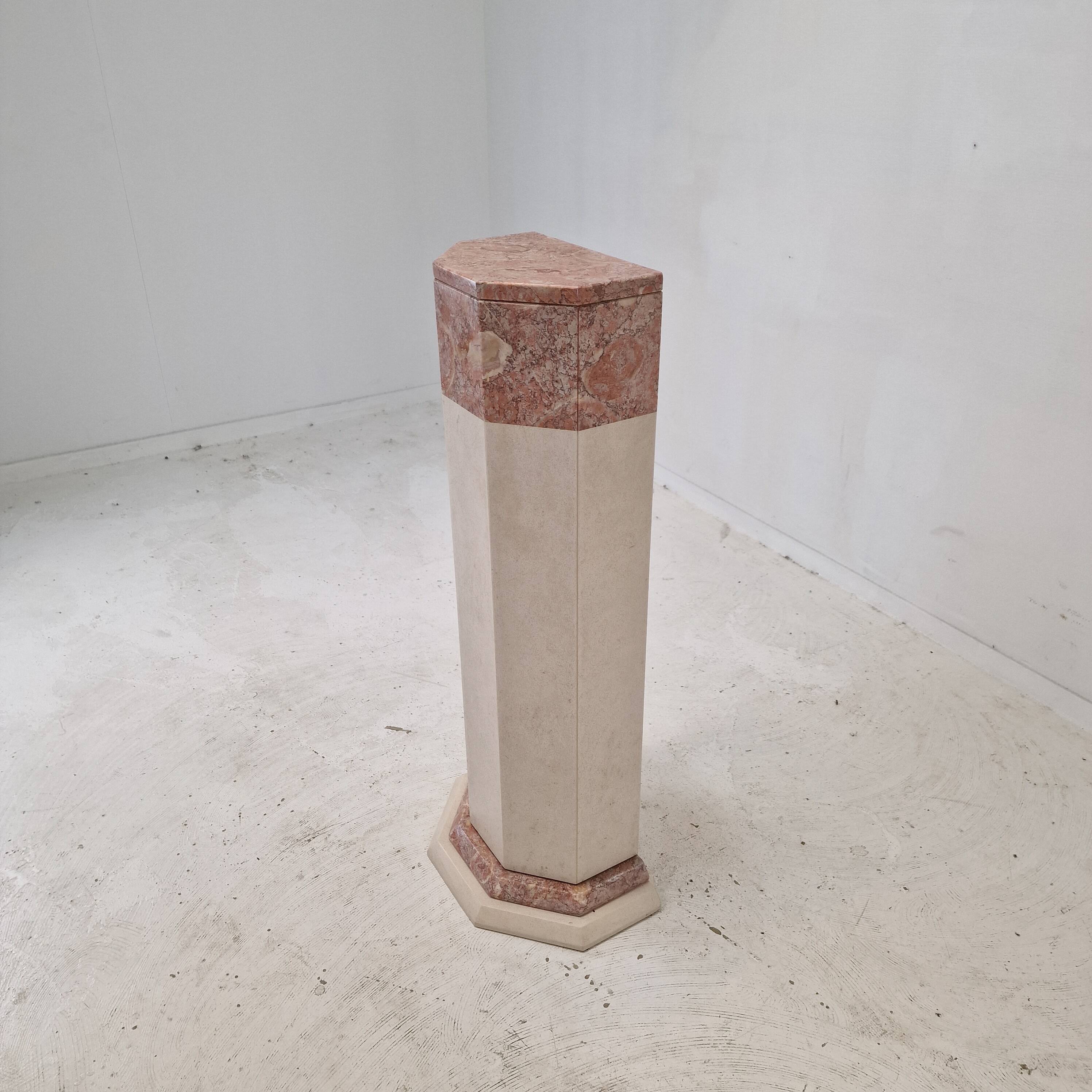 Italian marble pedestal, 1980s