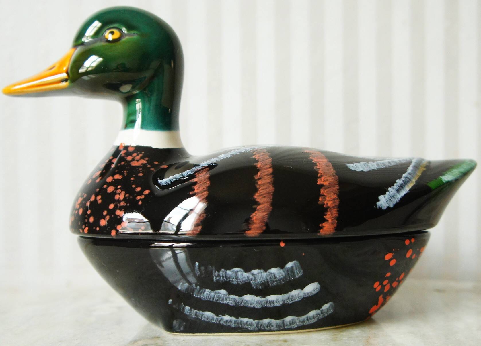 Michel Cougant, hand-painted zoomorphic ceramic