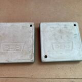 Paire ancien vide poche cendrier cec céramique verte décoration vintage