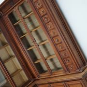 Large Antique German Pitch Pine Corner Apothecary Cabinet / Vitrine ca 1900s