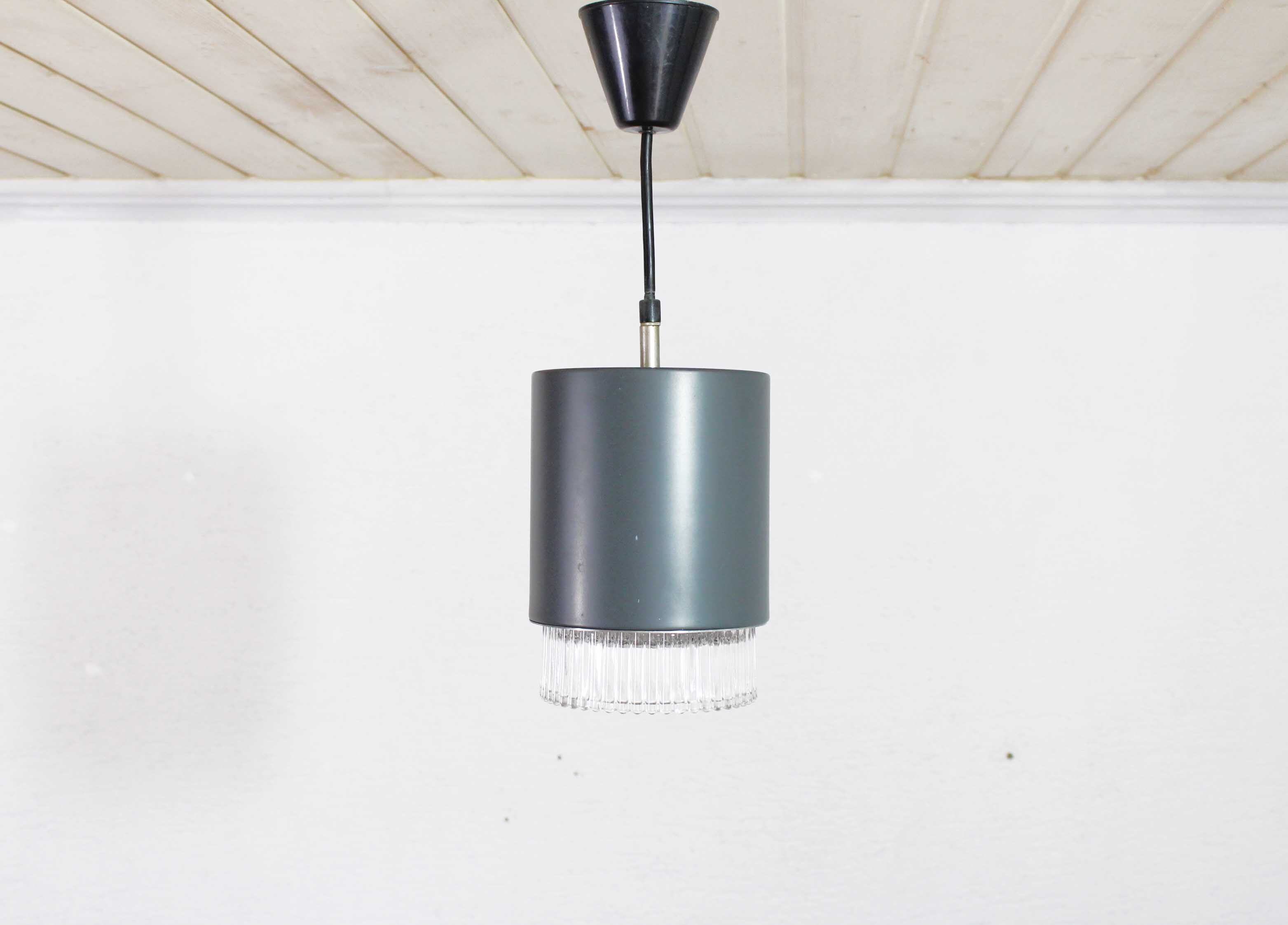 Willa suspension lamp in glass and metal
