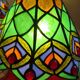 Paire lampe bronze ancienne abat jour verre 44x21 vitrail style tiffany