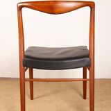 2 chaises Danoises en Teck et Skaï par Lyngfeldt Larsen 1960.