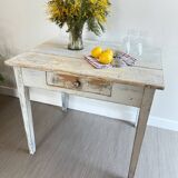 Old farmhouse table in weathered wood
