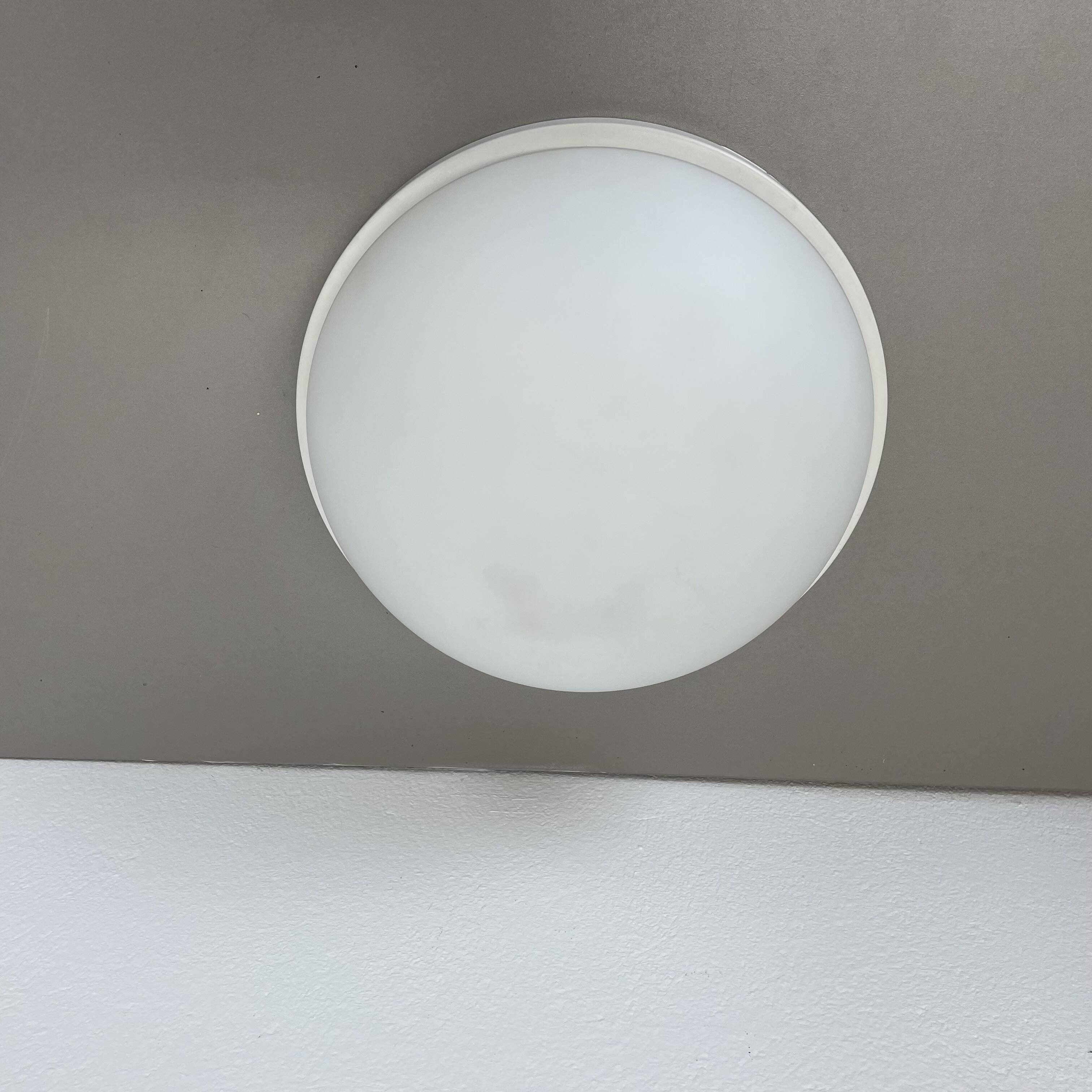 Set of 2 metal and glass Wall ceiling Lights by Glashütte Limburg, Germany,