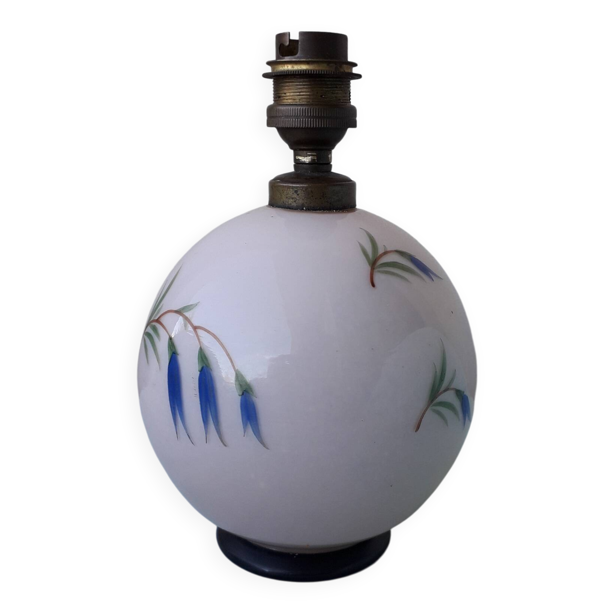 Lamp base in pink opaline