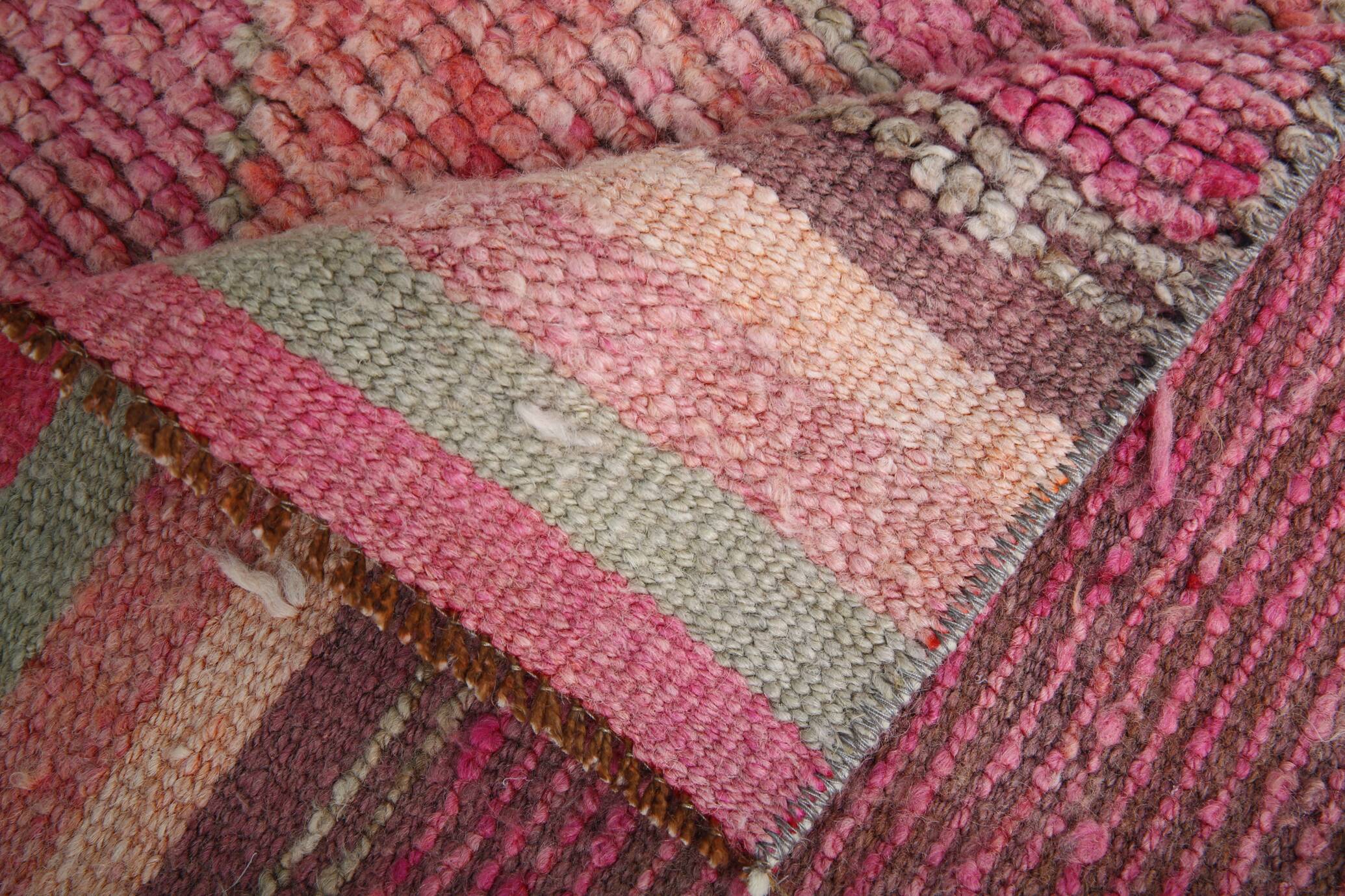 Super Soft Pink & Red Vintage Runner Rug, 95x302Cm