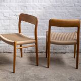 4x Niels Møller chair Model 75 in Oak, 1960s Denmark