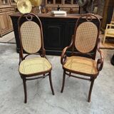 Thonet n°17 curved wooden armchair