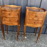 Pair of Louis XV style bedside tables in rosewood