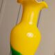 Vintage Murano Glass Fenton Vase in Multicolor Yellow, White & Green, Flashed Glass – Italy 1970s