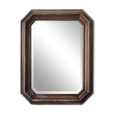 Beveled mirror with molded wooden frame - 87x67 cm