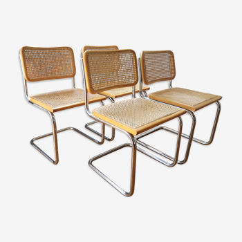 Lot de 4 chaises Cesca B32 de Marcel Breuer